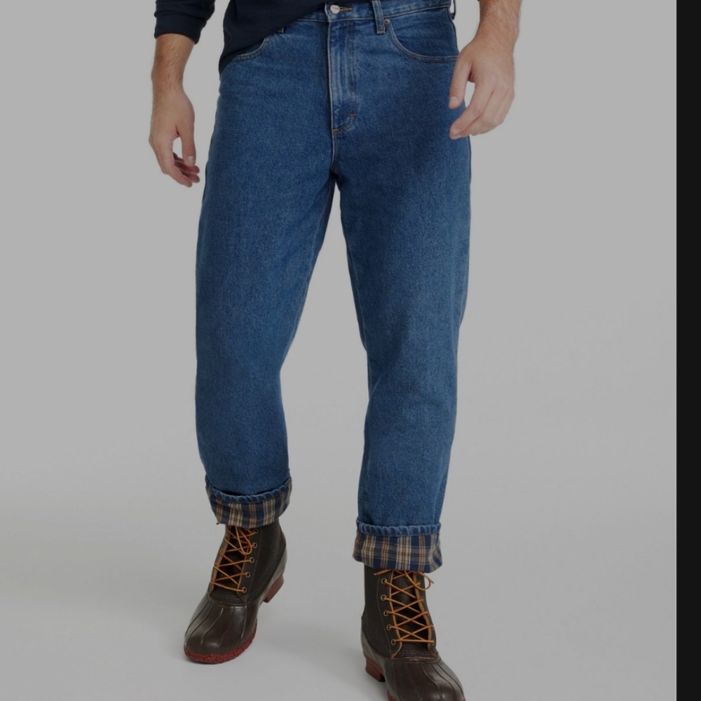 LL Bean Mens Flannel-lined Classic Fit Jeans Size 35